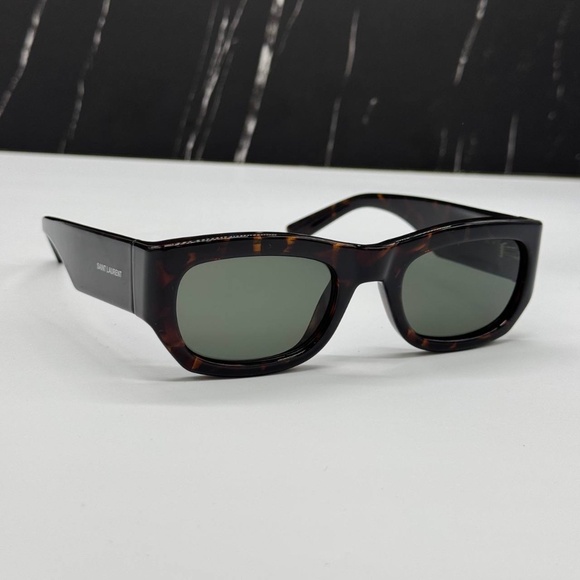 NEW SL713 002 SAINT LAURENT WOMEN SUNGLASSES SL 713 002 SQUARE HAVANA EYEWEAR - Picture 4 of 10